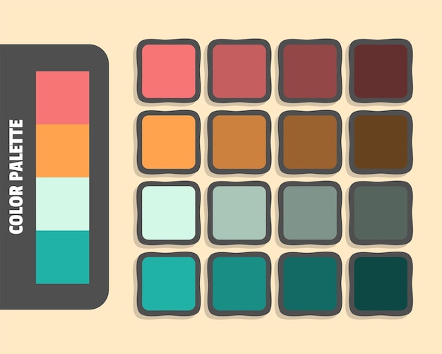 Lachs sandbraun hellcyan hellseegrün Farbpalette Farbe matching rgb harmonische Farben