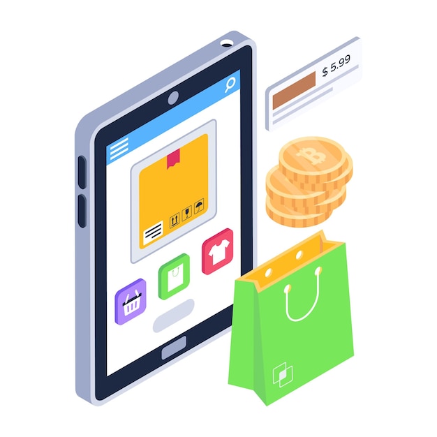 Laden Sie das E-Shopping-Symbol im modernen Design herunter
