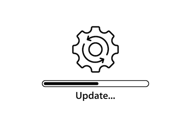 Ladeprozess und Update-Status-Symbol