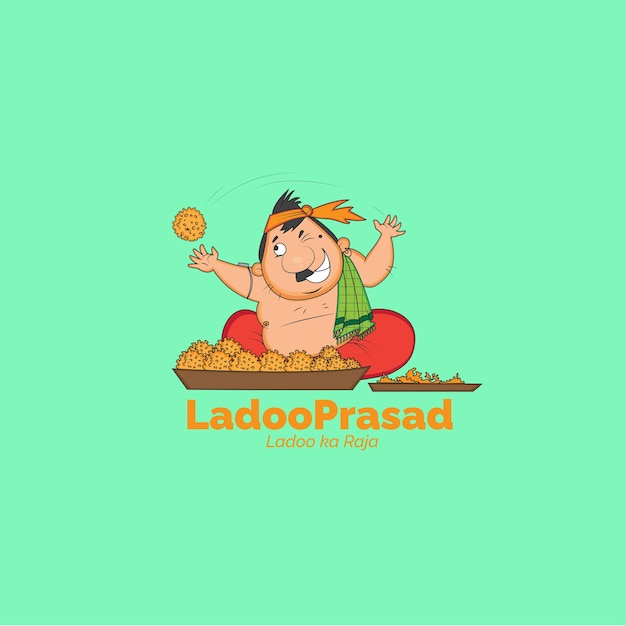 Vektor ladoo prasad ladoo ka raja vektor-logo-design