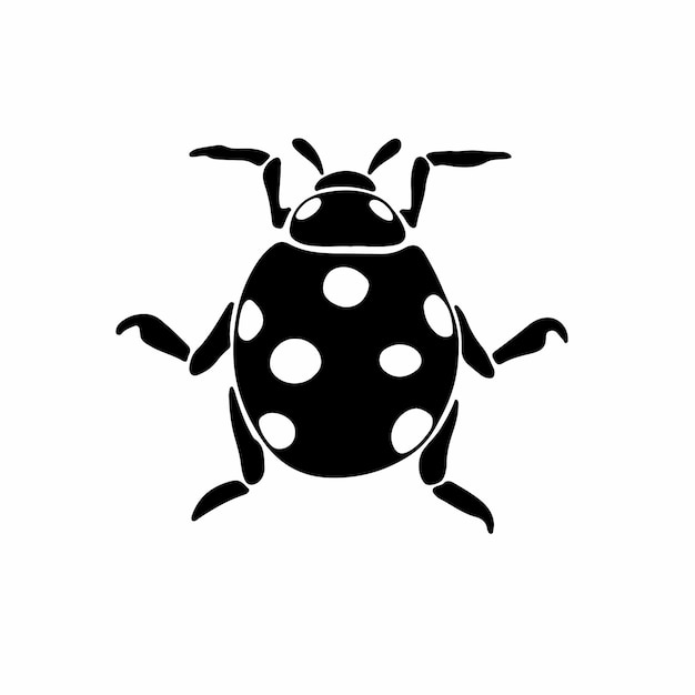 Lady Beetle Logo Symbol Schablone Design Tattoo Vektor Illustration