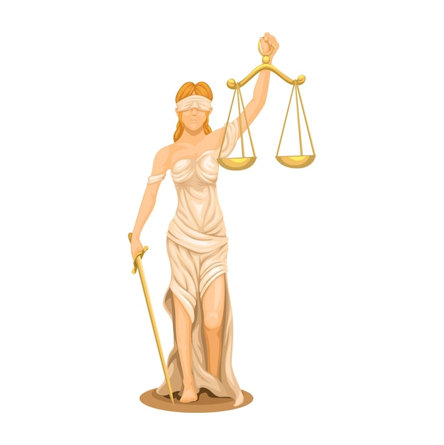 Lady Justice Figur Charakter Gesetz Maskottchen Symbol Illustration Vektor