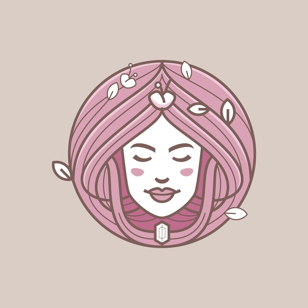 Vektor lady spa beauty woman logo