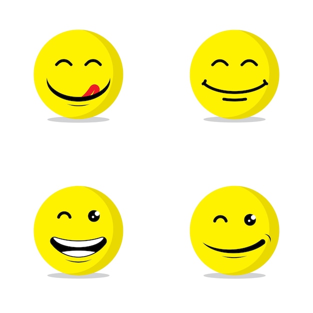 Lächeln Emote Vektor-Vorlagen-Design