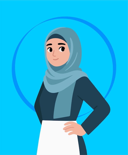 Lächelnde muslimische Frau im Hijab
