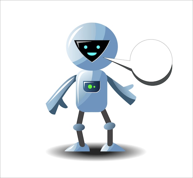 Lächelnder Chat-Bot mit einer Dialogblase Online-Messenger-Assistent auf Websites Sprachunterstützungsdienst
