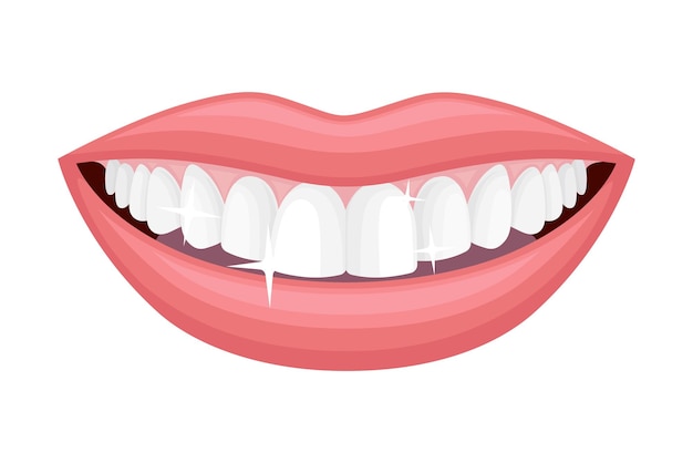 Lächelnder mund zeigt weiße, gesunde zähne