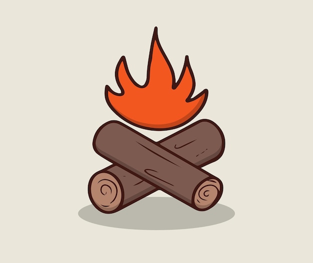 Lagerfeuerholz und feuerillustration