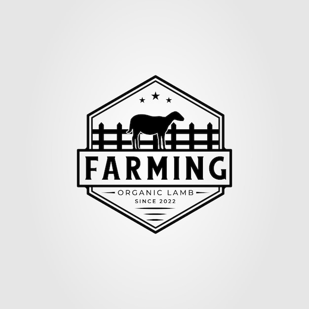 Vektor lammfarm oder schafvieh-logo, vektorgrafik-design