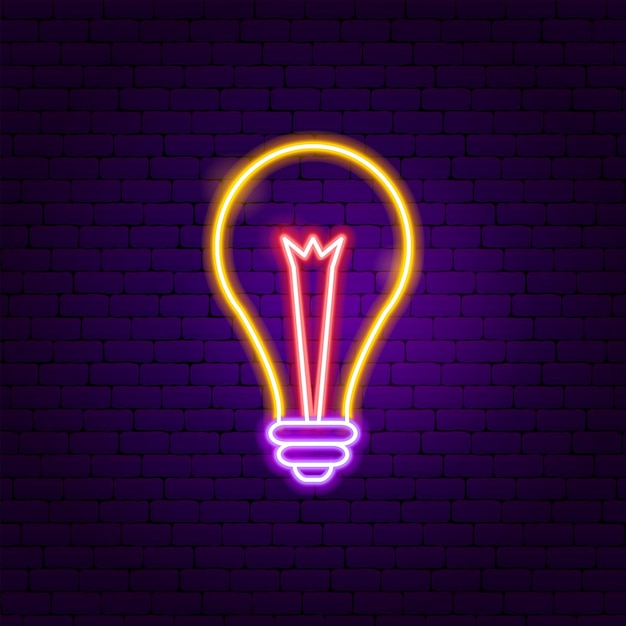 Vektor lampe neon-label. vektor-illustration der ideenförderung.