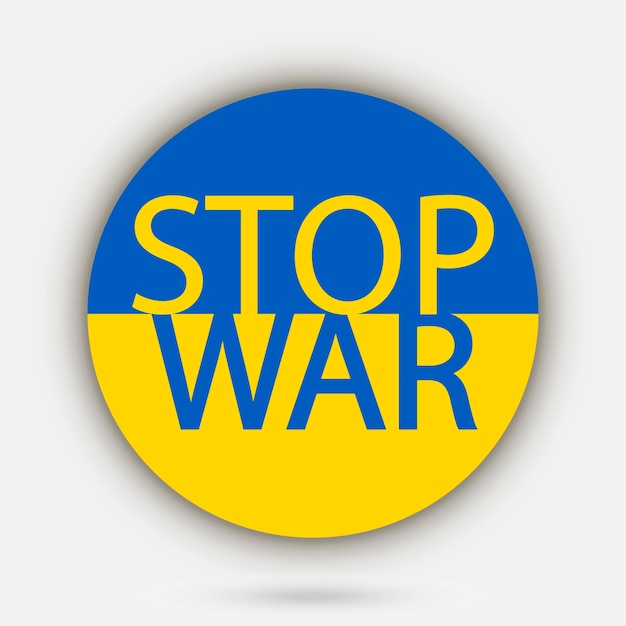 Vektor land ukraine ukraine-flagge mit stop war-wort