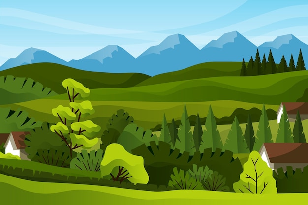 Landdorf und Berge