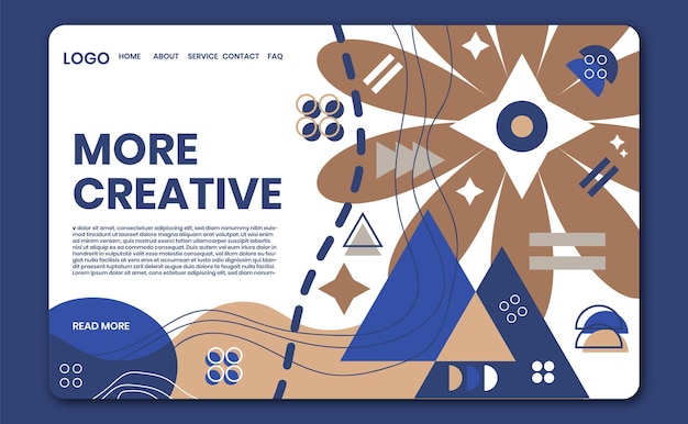 Landing page abstraktes geometrisches hintergrunddesign