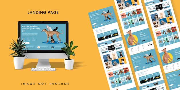 Landing Page-Design für eine Website für Haustierpflege