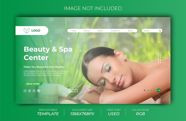 Vektor landing page design für schönheits- und spa-center