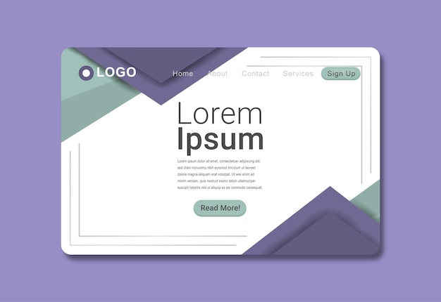 Landing page design im modernen abstrakten stil