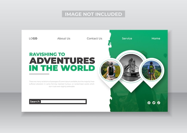 Landing Page-Design oder Website-Header für Reisebüros