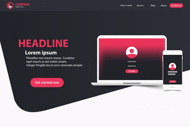 Landing Page Design Web Analytics-Vorlagendesign