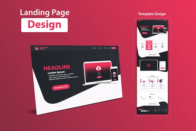 Landing page design web analytics-vorlagendesign