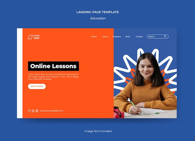 Landing page designvorlage für online-kurse für bildung