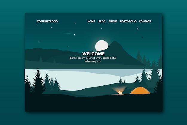 Landing page fire camp landschaft