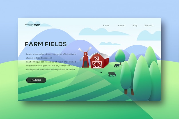 Landing page für farmfelder