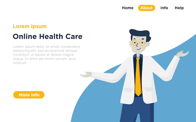 Landing page-illustration für das gesundheitswesen