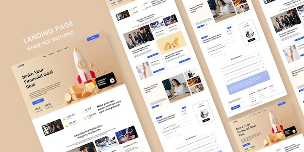Landing Page-Konzept für finanzielle Ziele