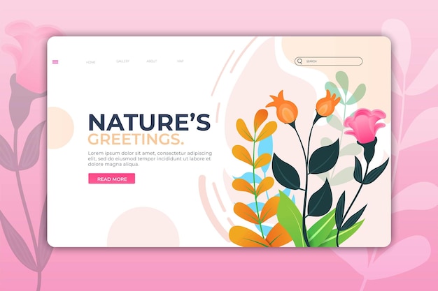 Landing Page Natur oder Webseite für Beauty Template Design