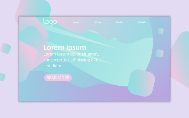 Landing Page süße weiche lila Flüssigkeit
