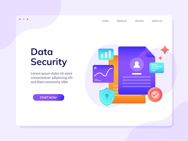 Landing Page Template für die Datensicherheitswebsite