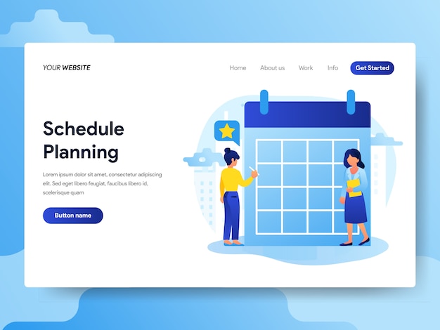 Landing-page-vorlage des kaufmanns planen der planung