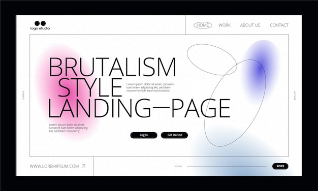 Landing-page-vorlage für gradienten-brutalismus