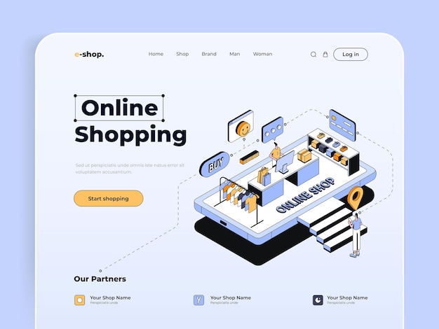 Landing-page-vorlage online-shopping