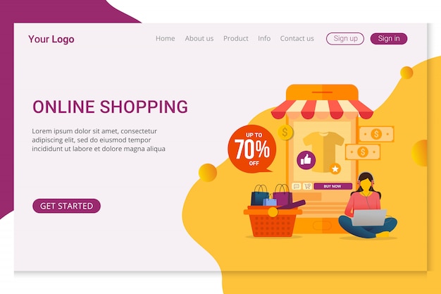 Landing-Page-Vorlage Online-Shopping