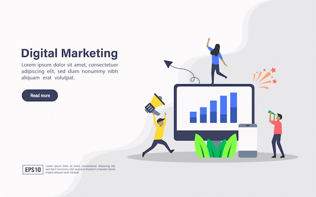 Landing Page Web Template für digitales Marketing