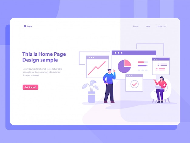 Landingpage der Illustration des Managementdatenanalystenkonzepts