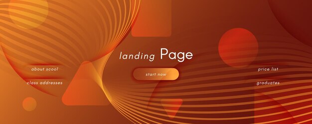 Landingpage-Design mit Farbverlauf und Wellenlinien und -formen