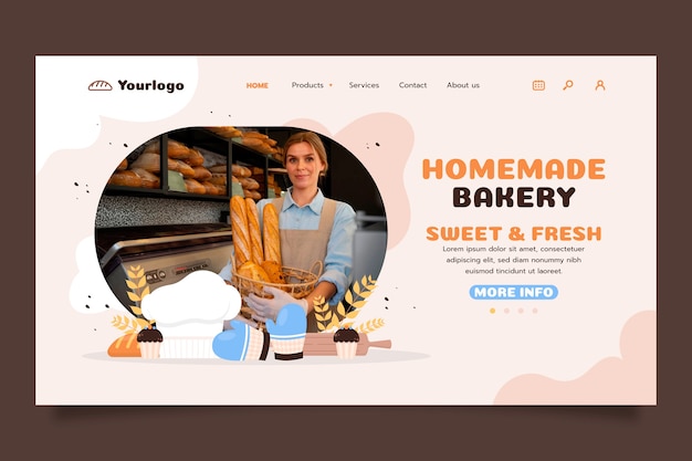 Landingpage für köstliche Backwaren