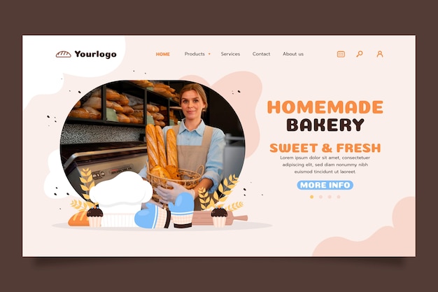Landingpage für köstliche backwaren