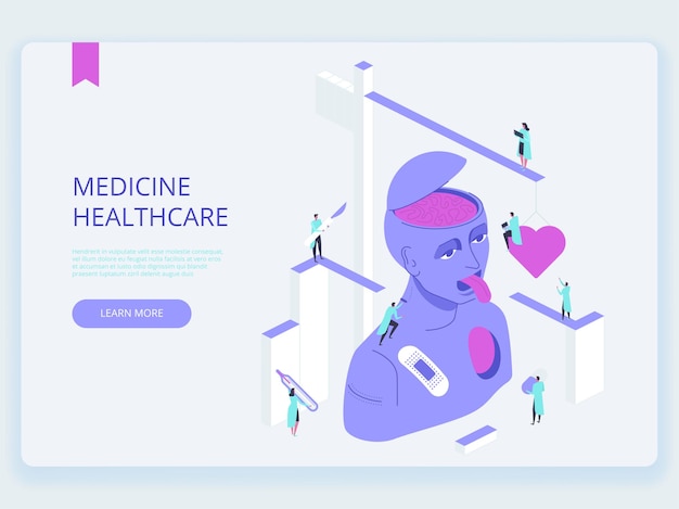 Vektor landingpage für medizin im gesundheitswesen