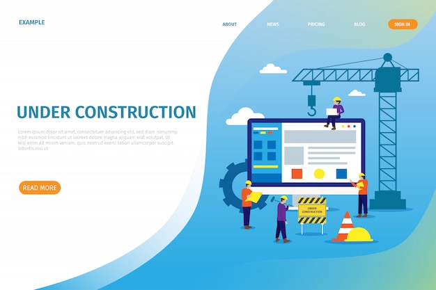 Landingpage im Aufbau