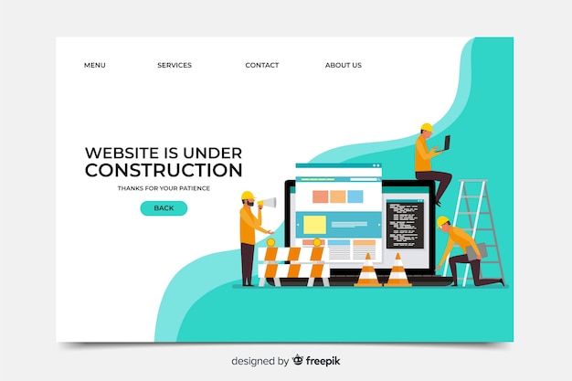 Landingpage im Aufbau