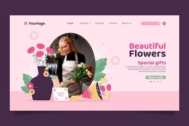 Landingpage-Vorlage des Floristenkonzepts