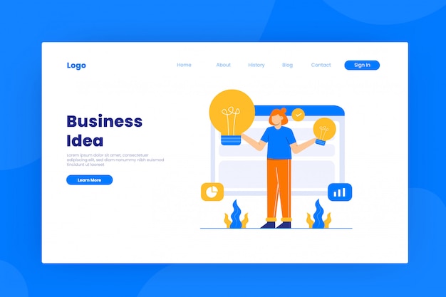 Landingpage-vorlage für geschäftsideen