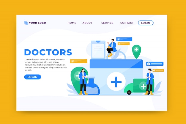 Landingpage-vorlage für gesundheits- und arztkonzept