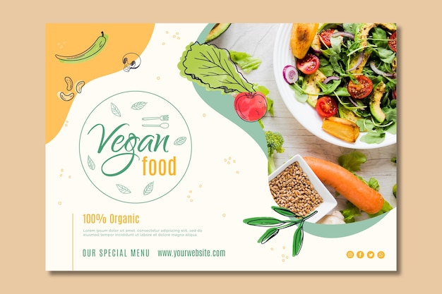 Landingpage-vorlage für veganes essen