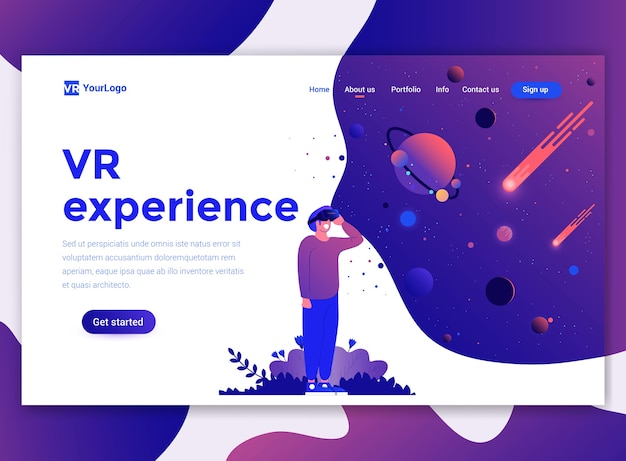 Landingpage-vorlage von vr experience