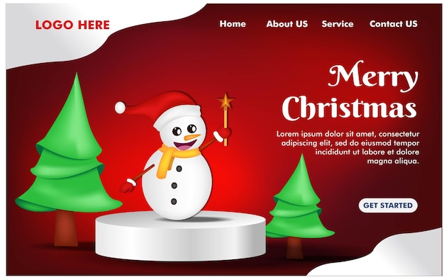 Landingpage zu weihnachten mit produktdisplay