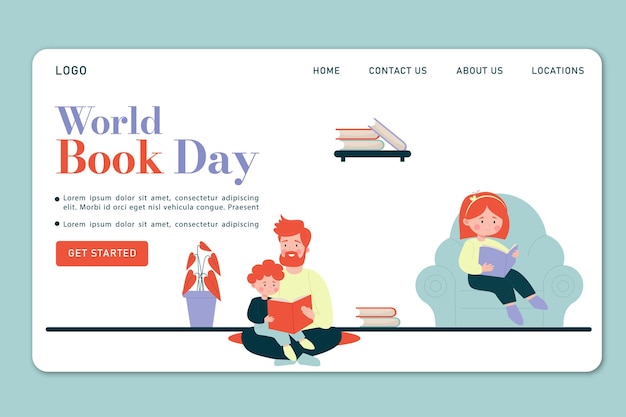 Landingpage zum welttag des buches eltern und kinder lesen ein buch